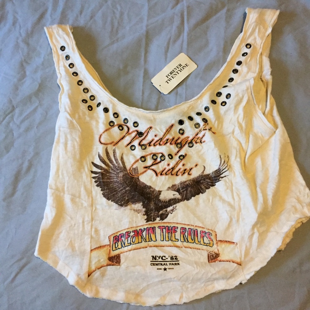 Forever 21 Cropped Biker Tank NWT